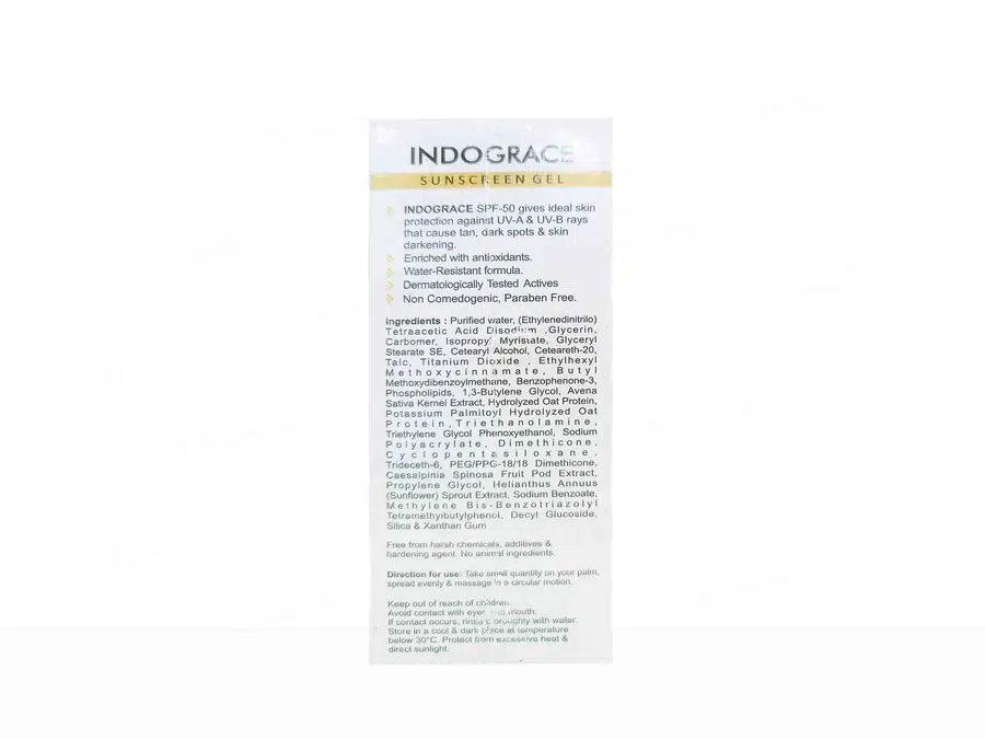 Indograce Advance Sun Protection Sunscreen Gel SPF 50 | (60 ML) - Image 3